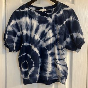 Z Supply Blue Tie-Dye Short-Sleeve Sweatshirt Sz. Small